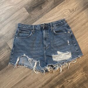 Forever 21 Blue Distressed Jean Shorts